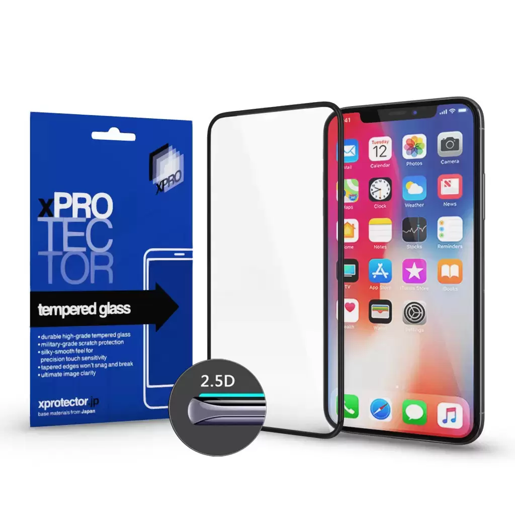 XPRO™ Tempered Glass Full 2.5D fekete 0.33 kijelzővédő üveg / üvegfólia Samsung A02S / A03S / A03 készülékhez TELJES FELÜLETEN TAPADÓ EDZETT ÜVEG FEKETE KERETTEL