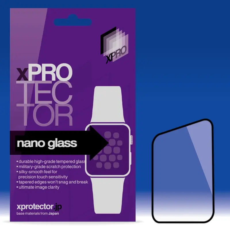 XPRO™ Nano Glass kijelzővédő fekete kerettel Apple Watch 41mm készülékhez Törhetetlen kijelzővédő